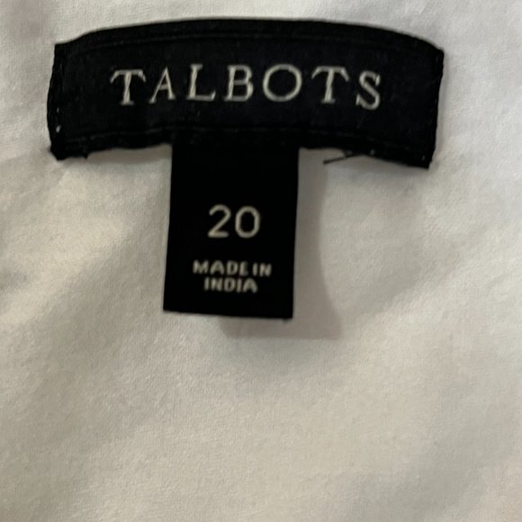 Talbots Women's Top Button Down Shirt White Long Sleeve Size 20 Gold Button - Picture 4 of 8